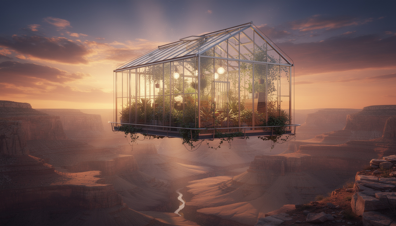 FLUX 2 Pro floating greenhouse
